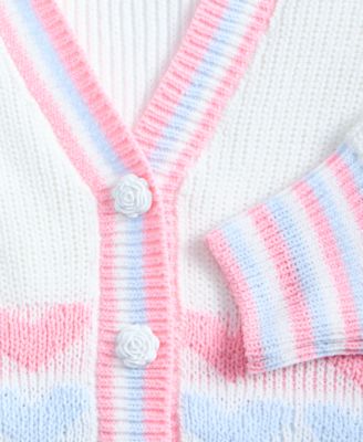 Girls 7-16 Long-Sleeve Button-Front Heart Cardigan  