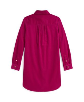 Girls' 7-16 Pintucked Long Sleeve Dress