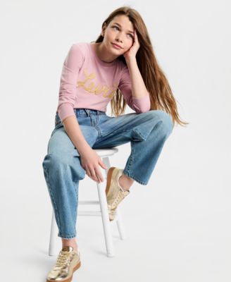 Big Girls High Rise Baggy Barrel Jeans