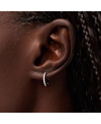 Huggie Hoop Earrings - Pave Huggie Hoops