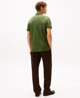 Men's Short Sleeve Embroidered Chest Stripe Polo Shirt