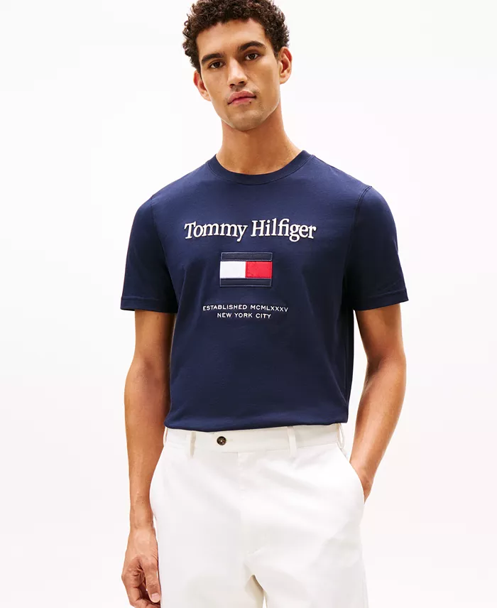 Men's Logo Embroidered Flag T-Shirt