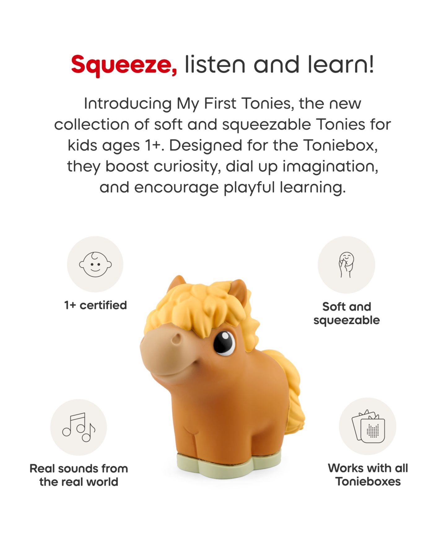 Детские игрушки My First Tonies: Farm Set Cow, Pig and Horse Figurines, 3 Pack — фото 7