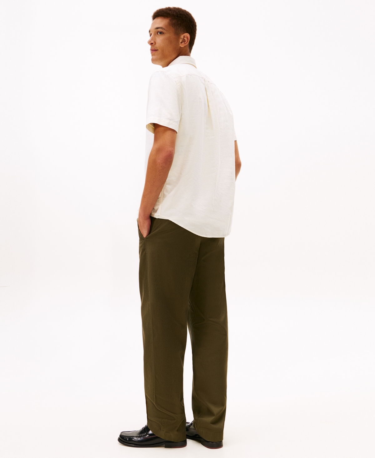 Tommy Hilfiger Men's Heritage Oxford Short Sleeve Shirt In White