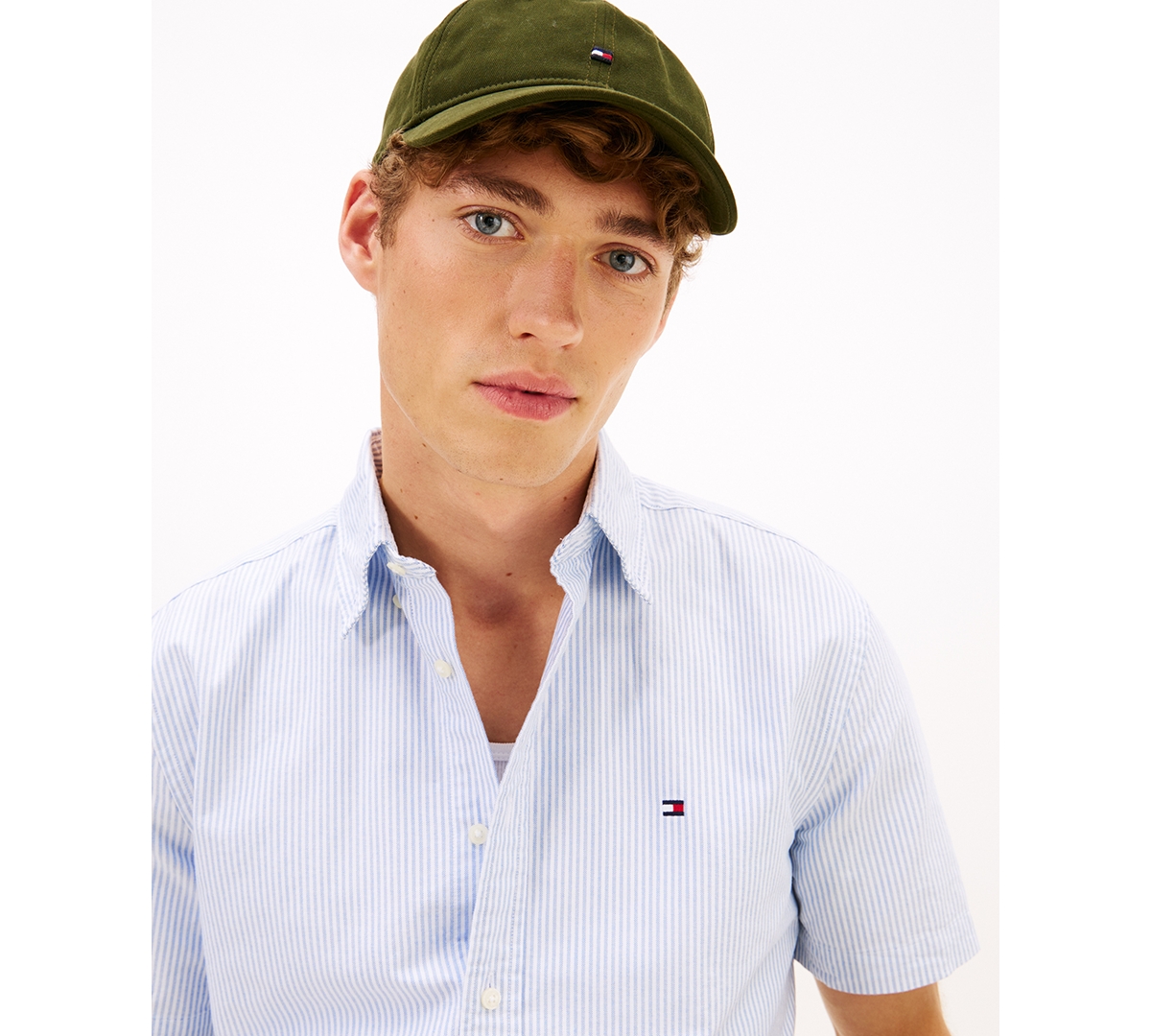 Tommy Hilfiger Men's Heritage Oxford Short Sleeve Shirt In Blue