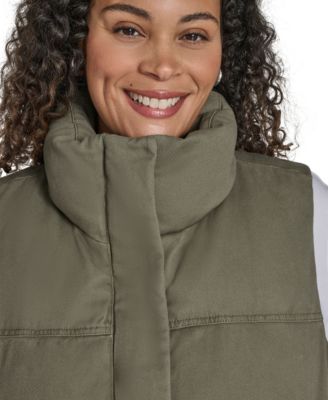 Plus Size Sleeveless Short Puffer Vest