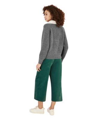 Women's Cord Cropped Wide Leg Pants