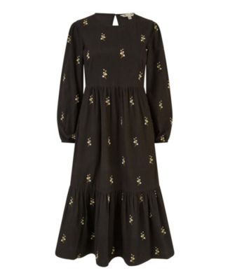 Women's Long Sleeve Midi Floral Dress