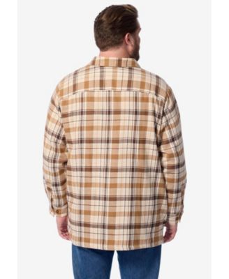 Big & Tall by KingSize Fleece-Lined Flannel Shirt Jacket