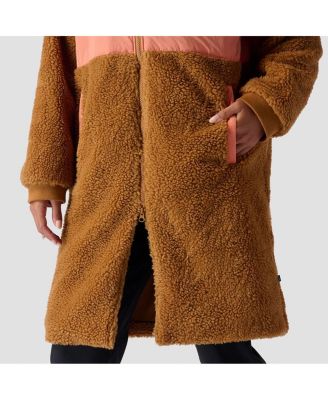 Women's Mixed Fabric Fleece Long Coat Fleece Jackets