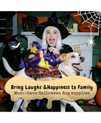 Howling Witch Dog Halloween Costume with Spooky Sound, Funny Dog Outfit with Creepy Laughing Witch, Dog Costume for All Breeds (Small)