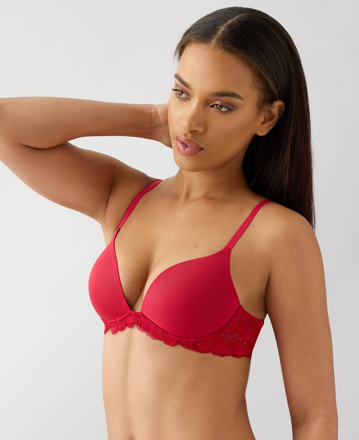 B.tempt'd By Wacoal Women's Feeling Famous Wireless Push-up Bra 956209 In Red