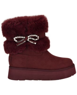 Women's Dowry Rhinestone Bow Cozy Winter Boots