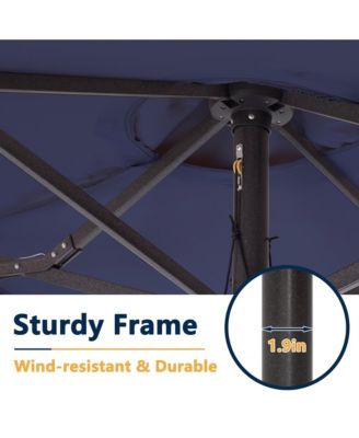 15 ft. Outdoor Rectangular Crank Market Umbrella Patio Umbrella