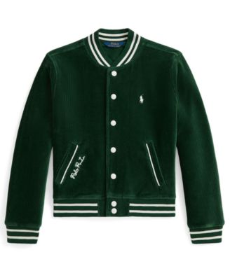 Girls' 7-16 Striped Ribbed Bomber Jacket