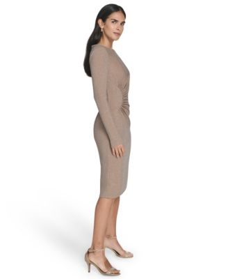 Women's Waist Shirred Sheath Dress
