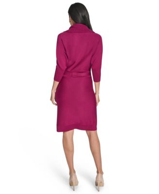 Women's Belted Sweater Dress
