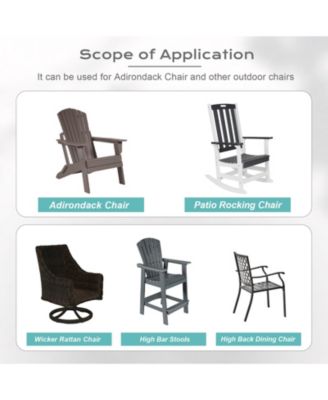 Outdoor Tufted Adirondack Chair Cushion Set of 2, High-Back with Ties, Waterproof & Fade-Resistant