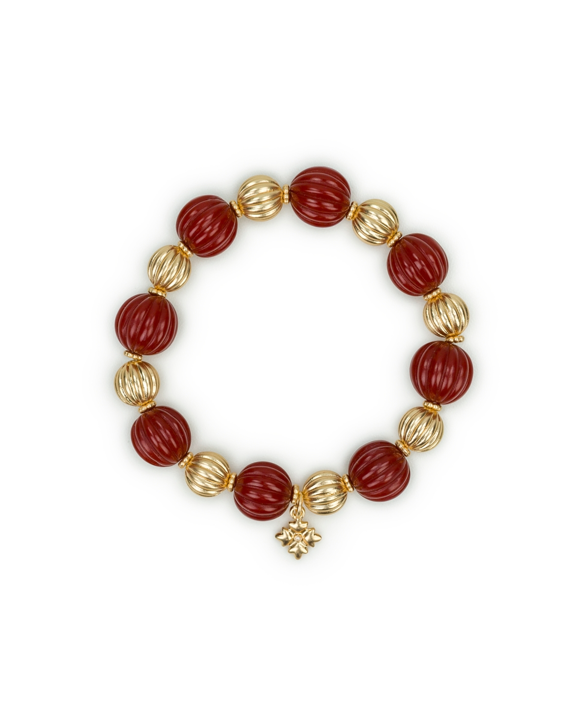 Patricia Nash Scalloped Bead Matte Gold-Tone Stretch Bracelet
