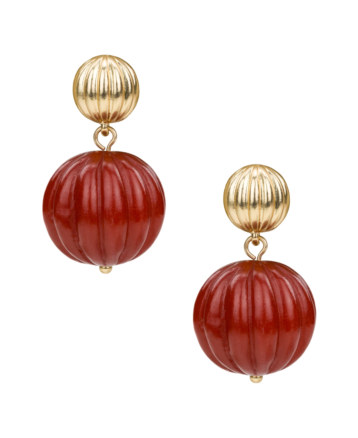 Patricia Nash Scalloped Bead Matte Gold-tone Drop Post Earrings In Gold