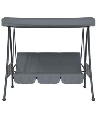 Garden Swing Bench Dark grey Powder-coated steel Large