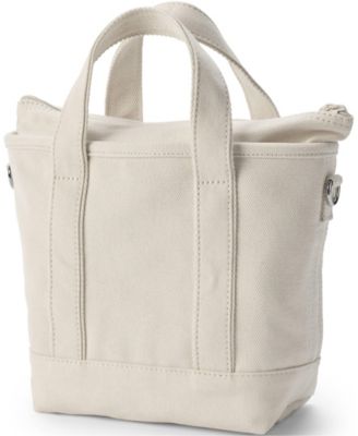 Small 3 Pocket Zip Top Canvas Tote Bag