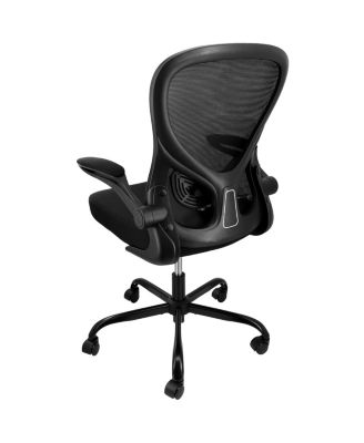 Mid Back Adjustable Mesh and Fabric Office Chair in Black