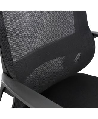 Mid Back Adjustable Mesh and Fabric Office Chair in Black
