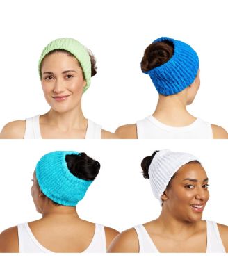 4-Pack Cotton Headbands – Extra-Wide, Comfy, All Hair Types, Ocean Breeze