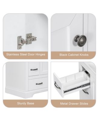 36-Inch Bathroom Vanity Cabinet Base with Six Drawers, Multi-Functional Divider & Adjustable Shelf