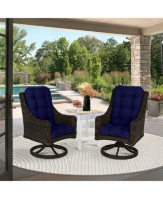 Outdoor Tufted Adirondack Chair Cushion Set of 2, High-Back with Ties, Waterproof & Fade-Resistant