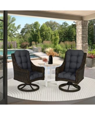 Outdoor Tufted Adirondack Chair Cushion Set of 2, High-Back with Ties, Waterproof & Fade-Resistant