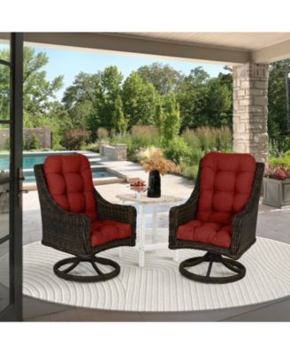 Outdoor Tufted Adirondack Chair Cushion Set of 2, High-Back with Ties, Waterproof & Fade-Resistant