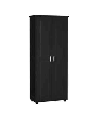Storage Cabinet with Two Doors for Bathroom, Office, Adjustable Shelf, MDF Board
