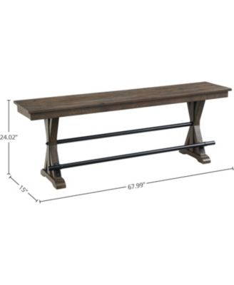 Backless Counter Bench, 68"" in Brushed Charcoal