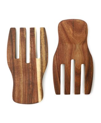 Acacia Wood Salad Bowl with Serving Utensils