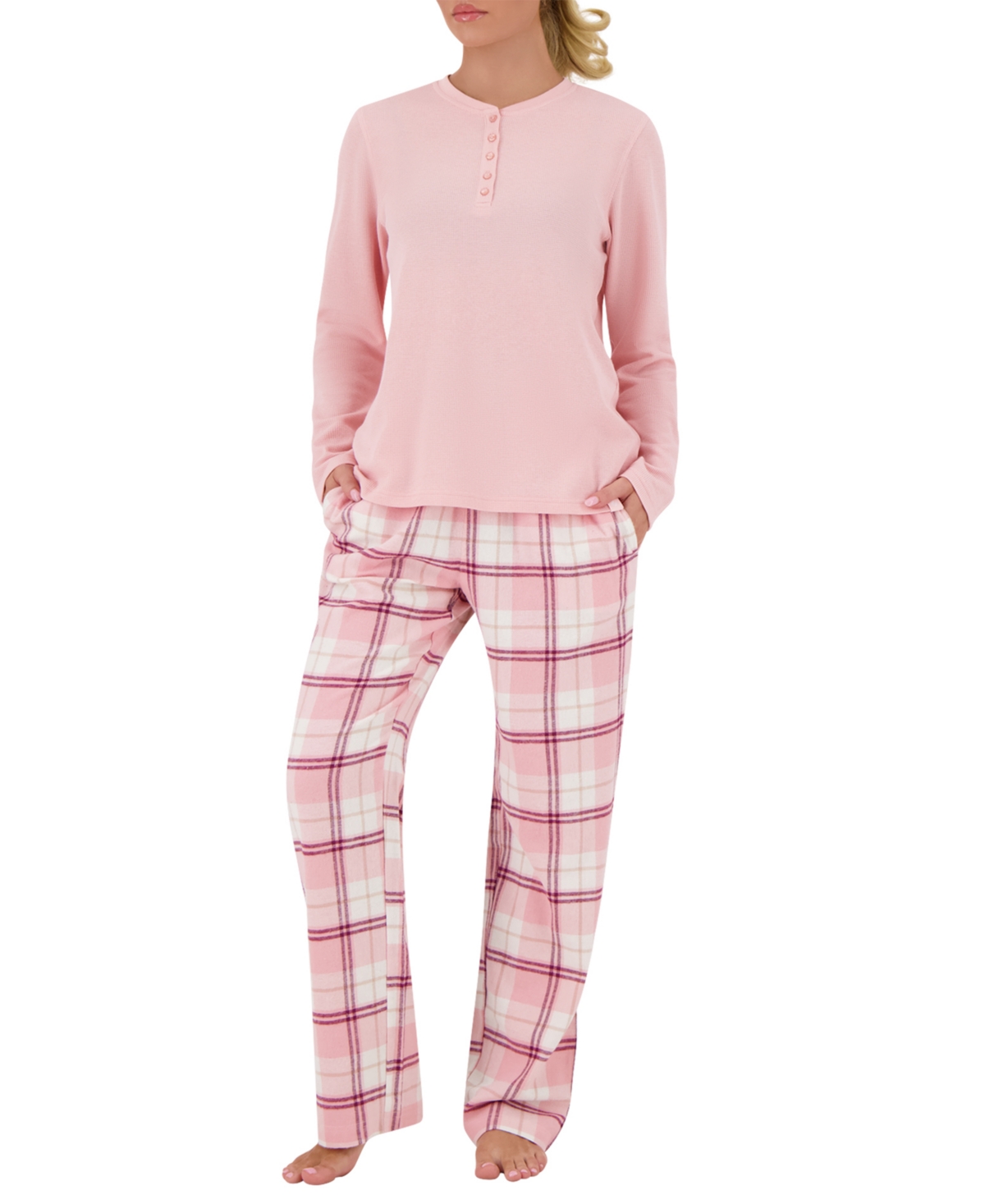 Heat Holders 2-piece Women's Felicity Pajama Top And Pants Set In Pink