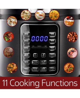 6 Quart 11-in-1 Electric Pressure Cooker, Multi-Cooker with Stainless Steel Crock