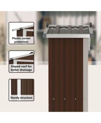 Garden Shed Brown Galvanized Steel and Plastic