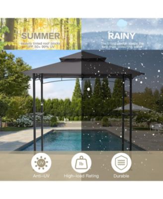 Grill Gazebo 8'x5'Outdoor Patio Backyard BBQ Grill Shelter