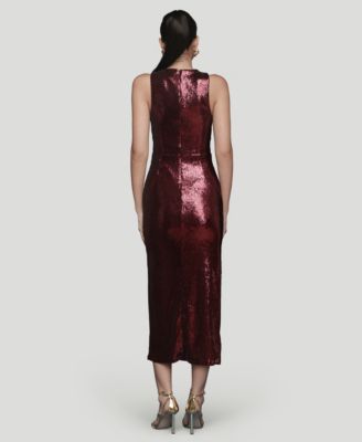 Women's Sequin-Embellished Crewneck Sleeveless Dress