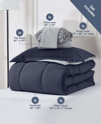 Luxury Soft Reversible 5-Pc. Comforter Set, Twin XL