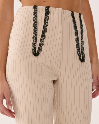 Women's Lace Trim Tailored Flared Pants