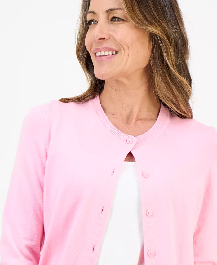 Petite Crewneck Cardigan - thumbnail 8