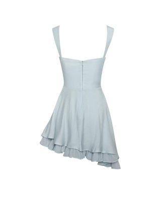 Women's Yaffa Baby Blue Asymmetrical Mini Dress