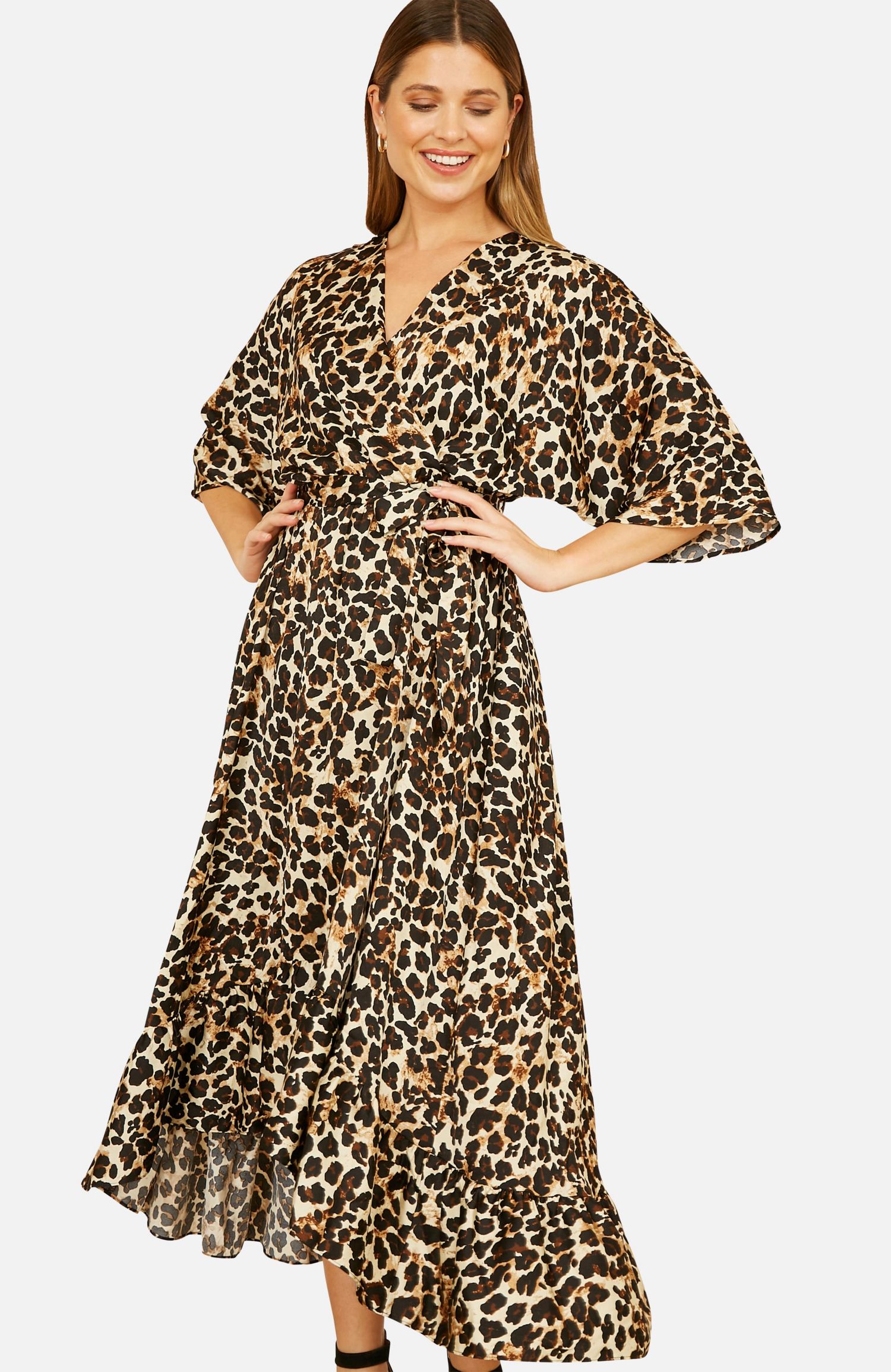 Women's Leopard Print Wrap Dress