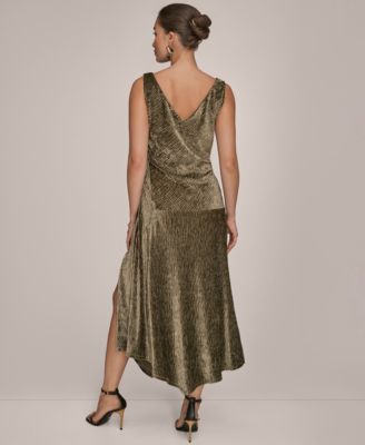 Women's Crinkle Asymmetric Midi Dress