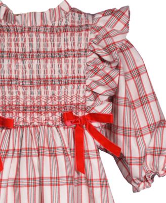 Girls' 2T-6X Smocked Plaid Dress