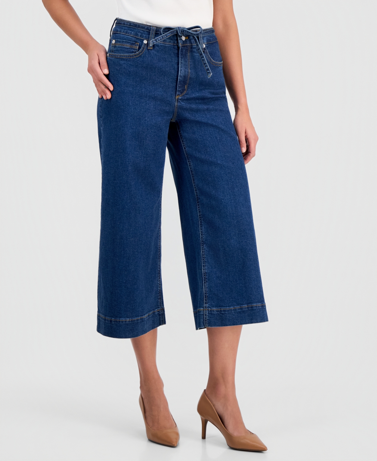 Anne Klein Women's Leo Cropped Wide-Leg Culottes