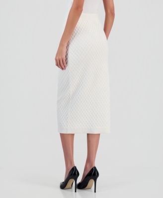 Women's Pull-On Cable-Stitch Midi Skirt 